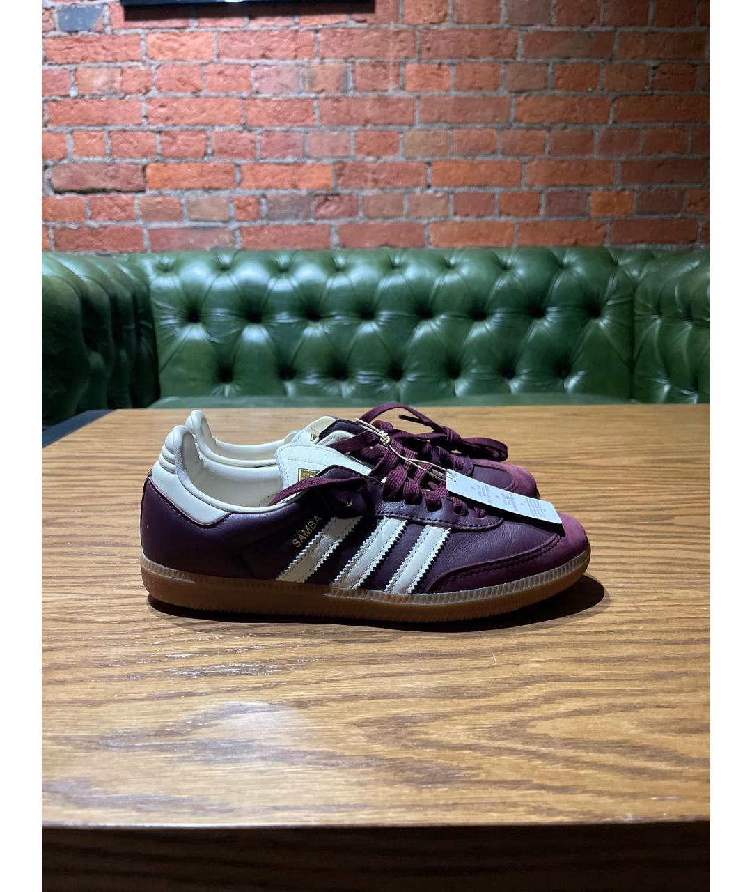 ADIDAS Бордовые кожаные кеды, фото 8