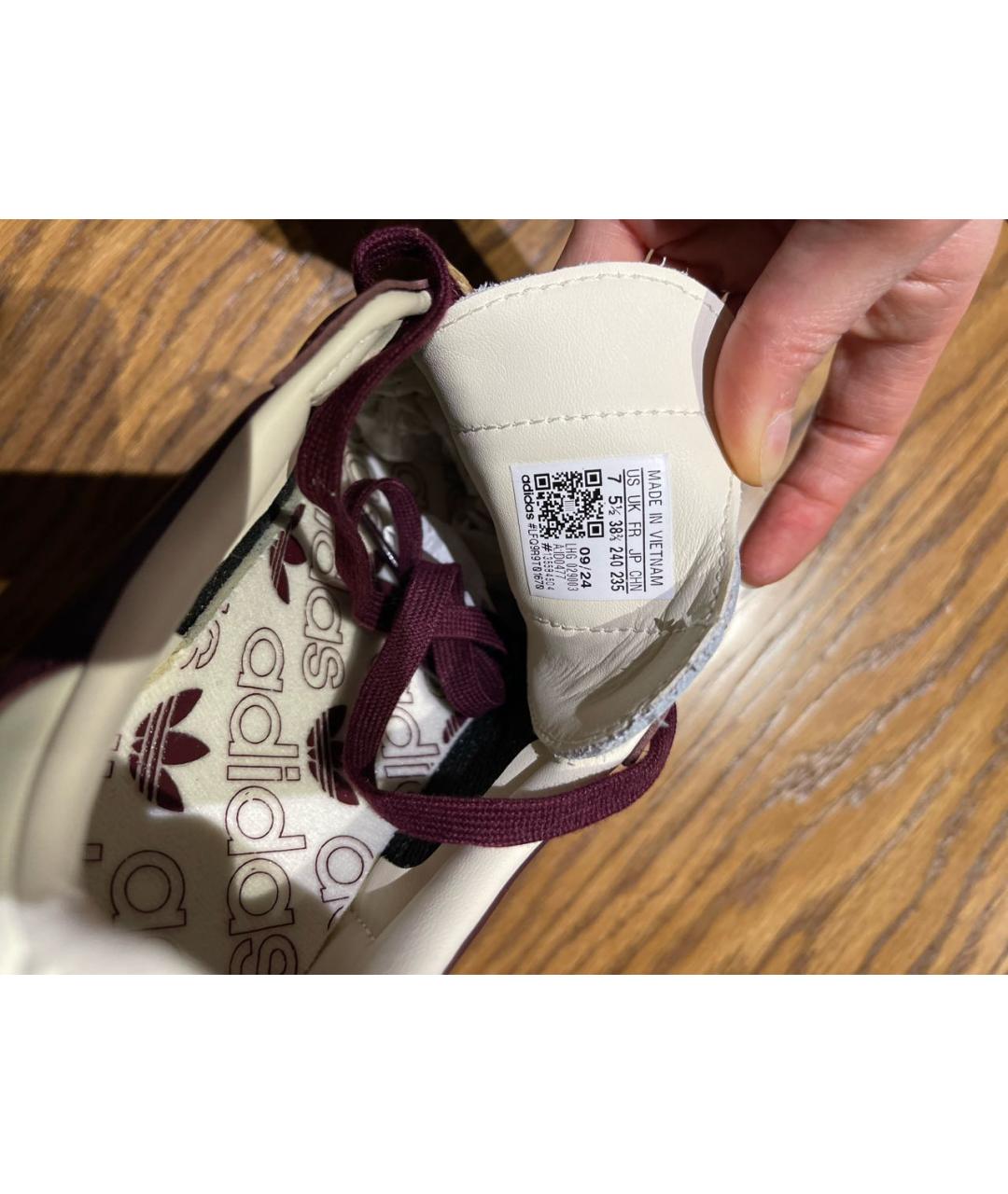 ADIDAS Бордовые кожаные кеды, фото 6