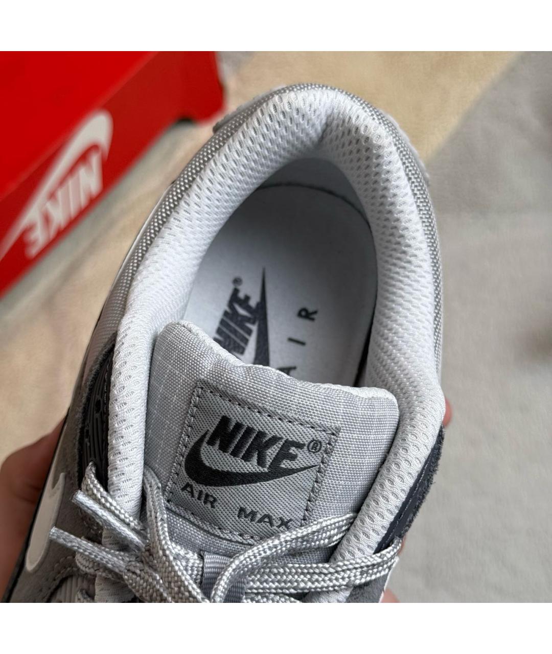 NIKE Антрацитовые кожаные низкие кроссовки / кеды, фото 8