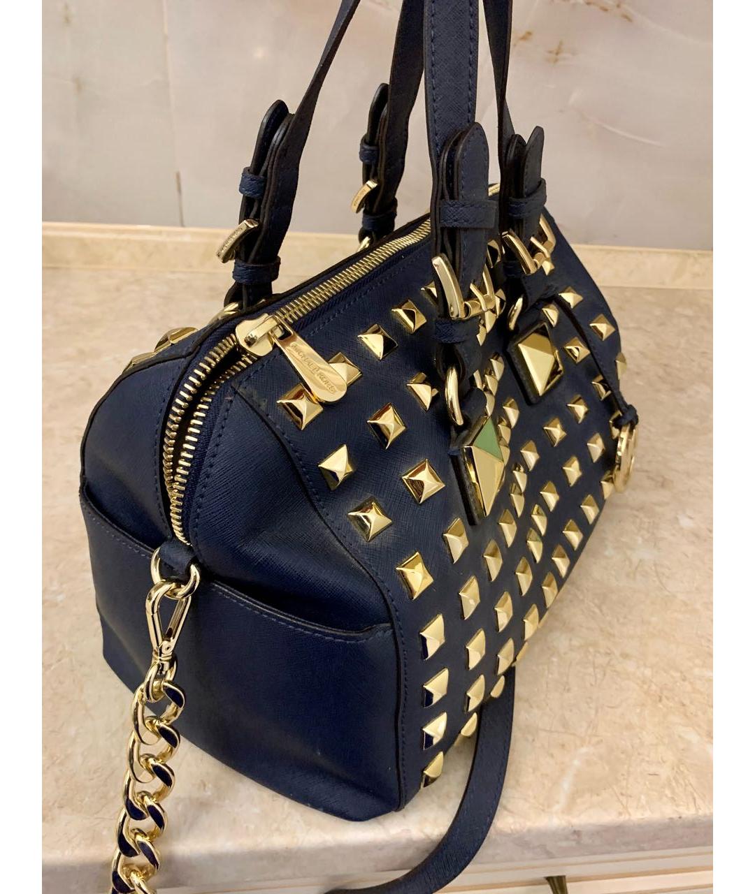 MICHAEL KORS Темно-синяя кожаная сумка через плечо, фото 2