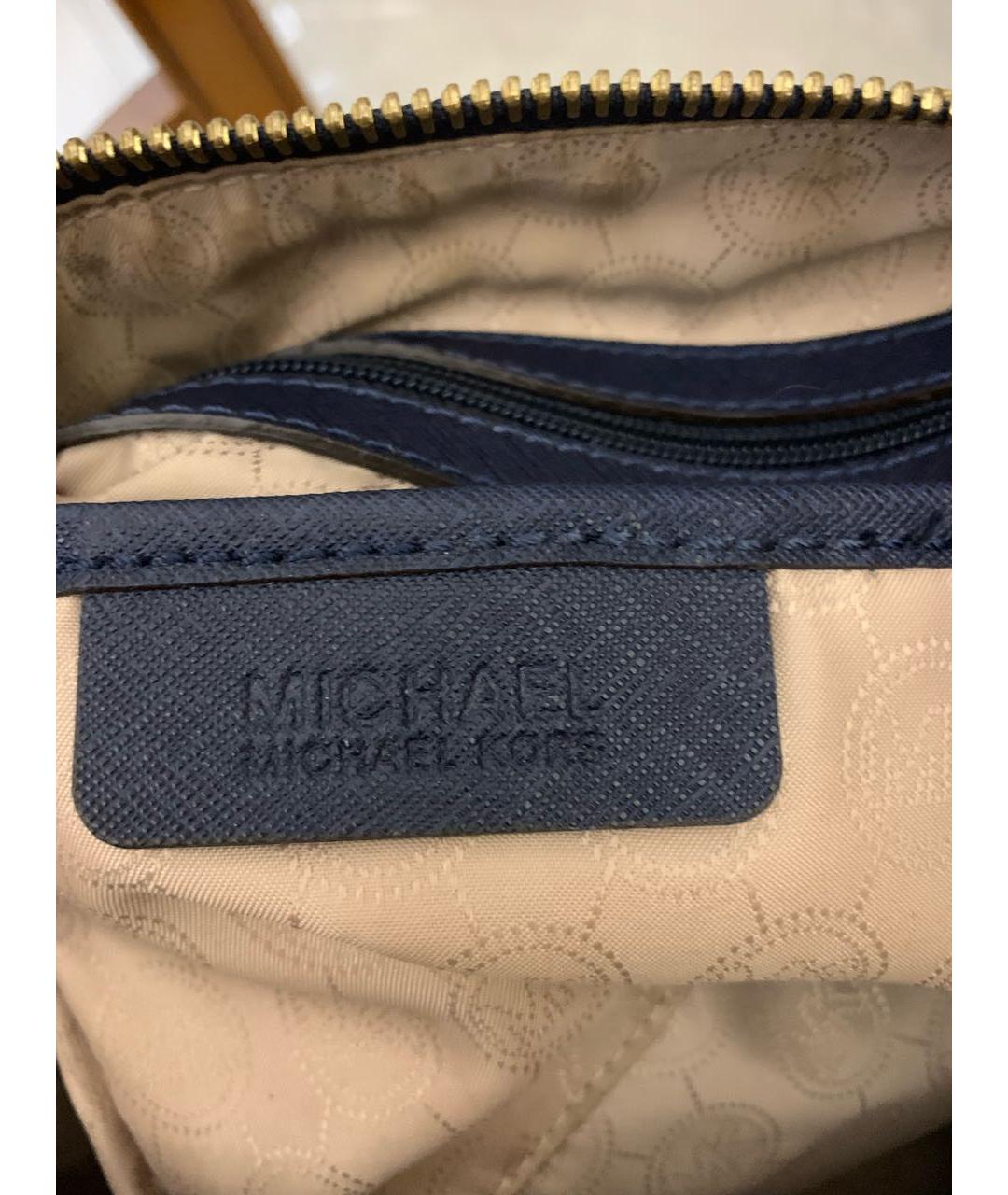 MICHAEL KORS Темно-синяя кожаная сумка через плечо, фото 5