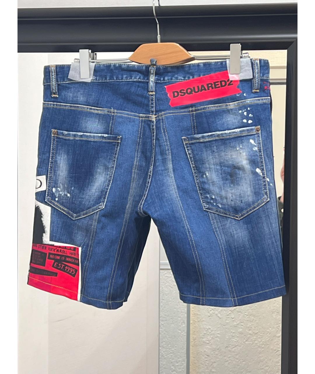 DSQUARED2 Синие хлопковые шорты, фото 2