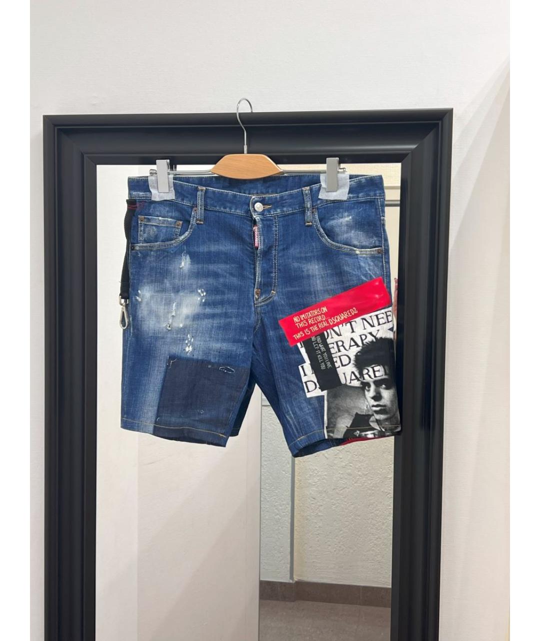 DSQUARED2 Синие хлопковые шорты, фото 6