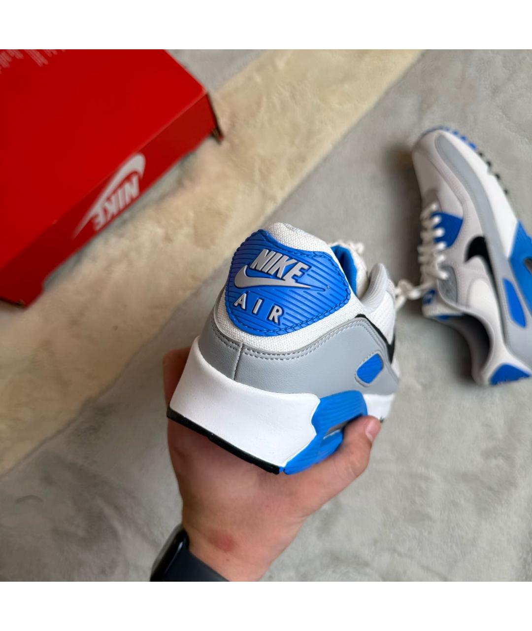 NIKE Серые кожаные низкие кроссовки / кеды, фото 3