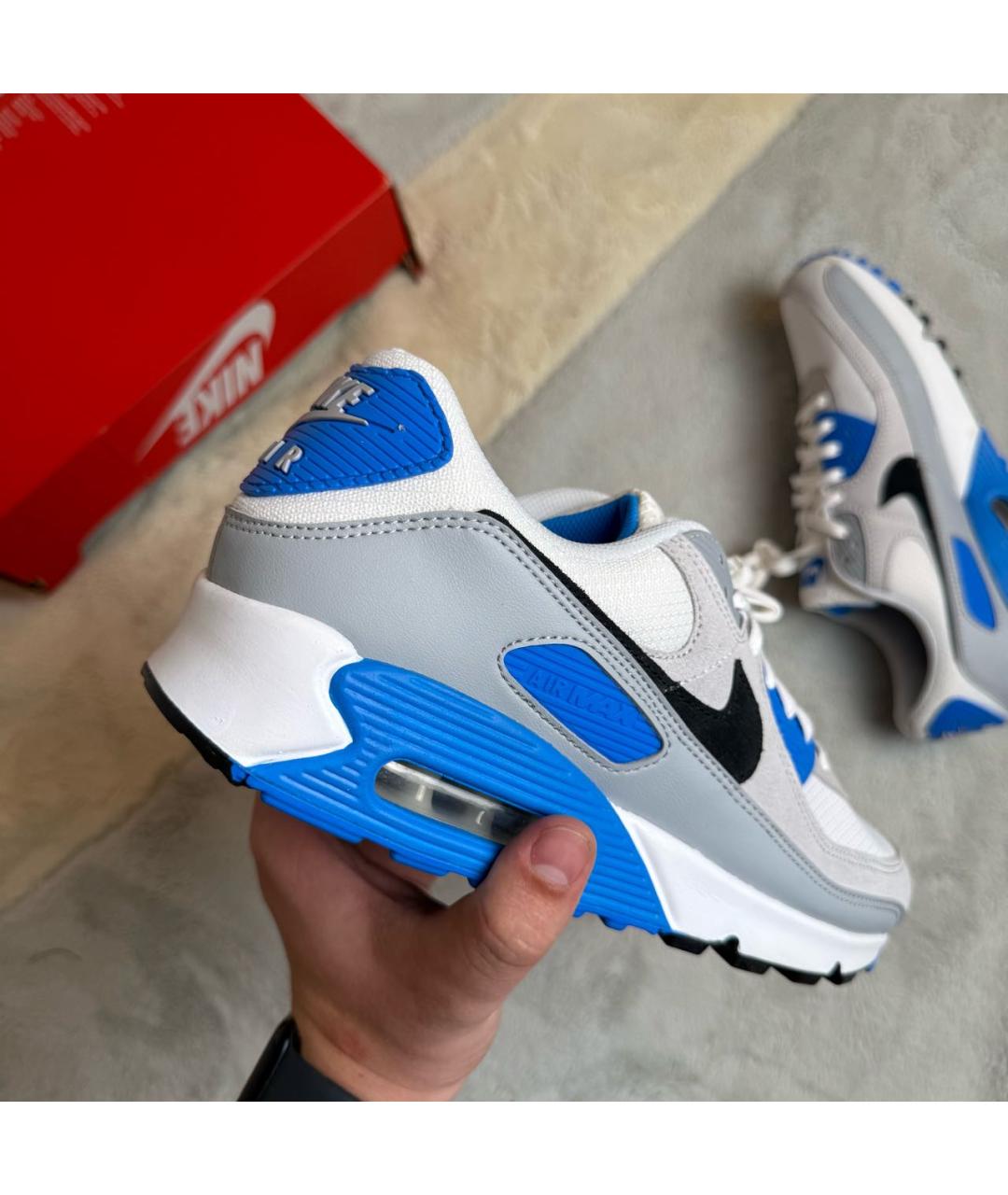 NIKE Серые кожаные низкие кроссовки / кеды, фото 4