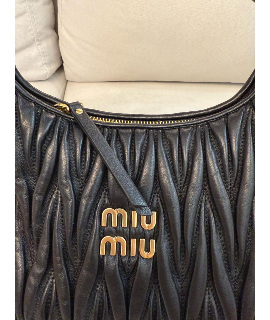 MIU MIU Черная кожаная сумка с короткими ручками, фото 6