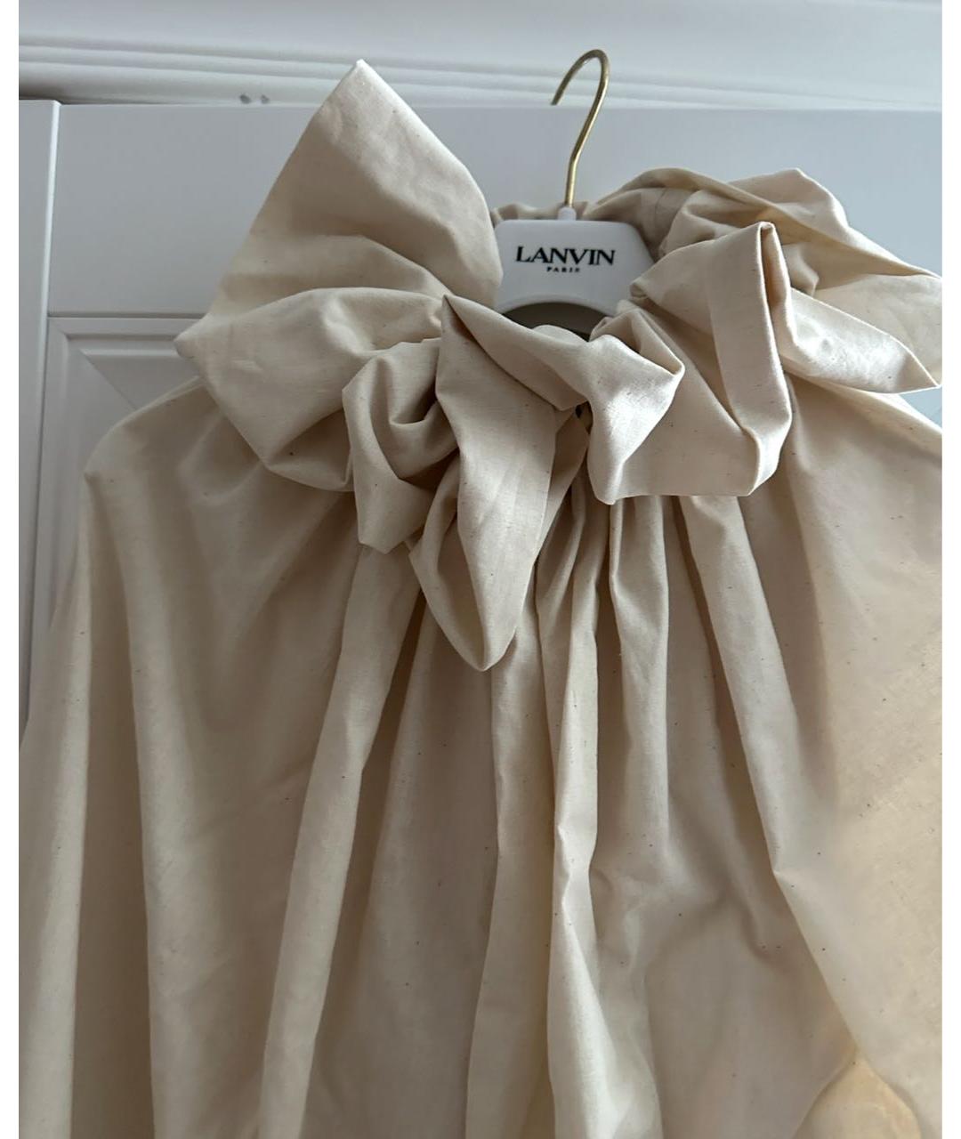 LANVIN Белое шелковое коктейльное платье, фото 3