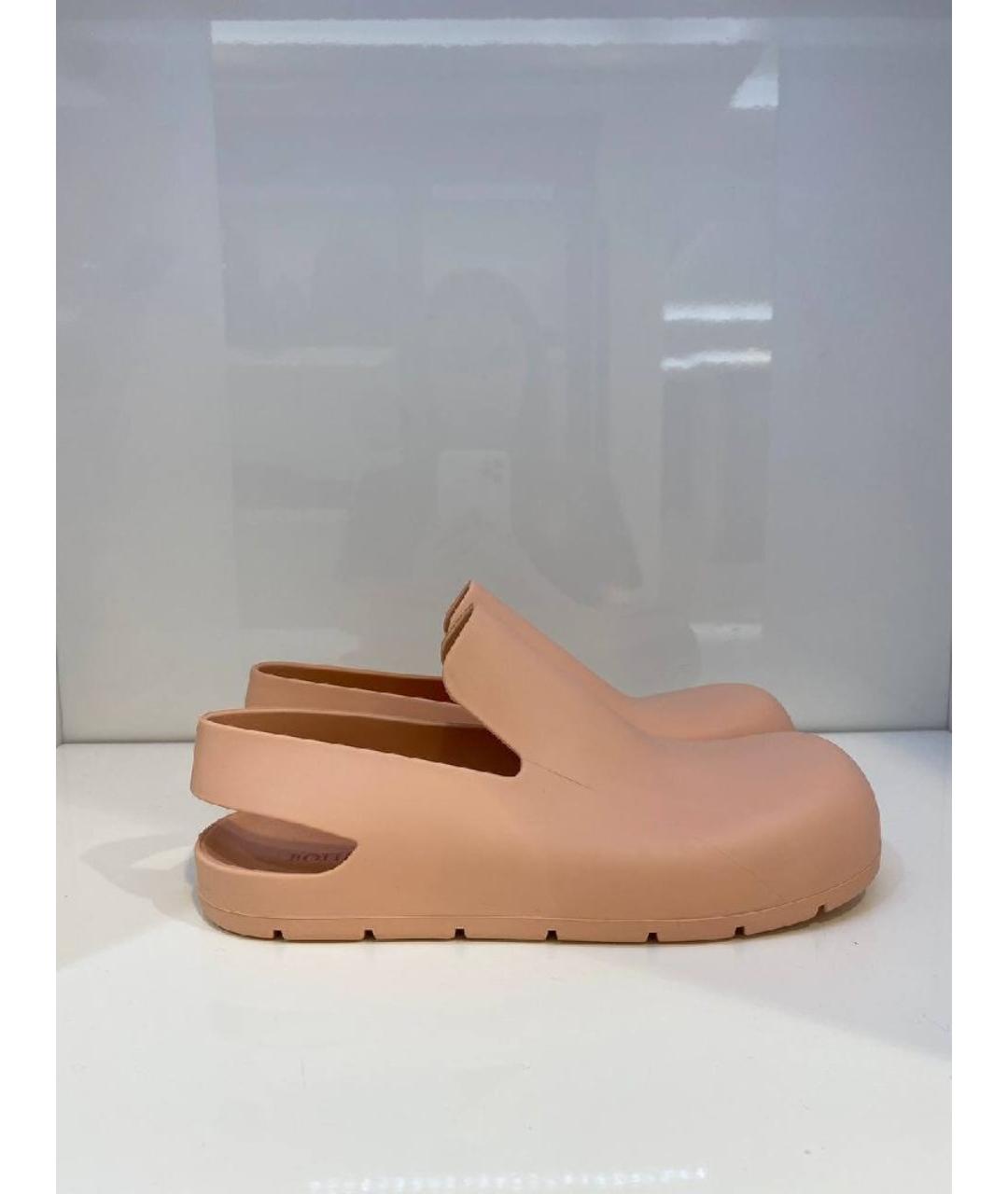 BOTTEGA VENETA Бежевые резиновые сабо, фото 4