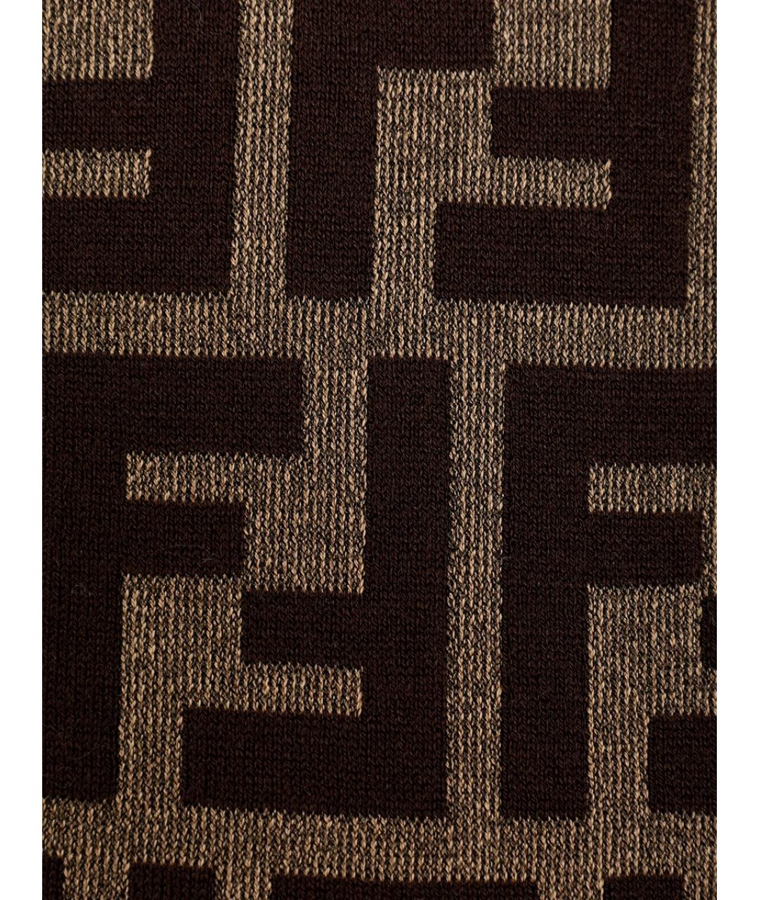 FENDI Коричневый хлопковый джемпер / свитер, фото 4
