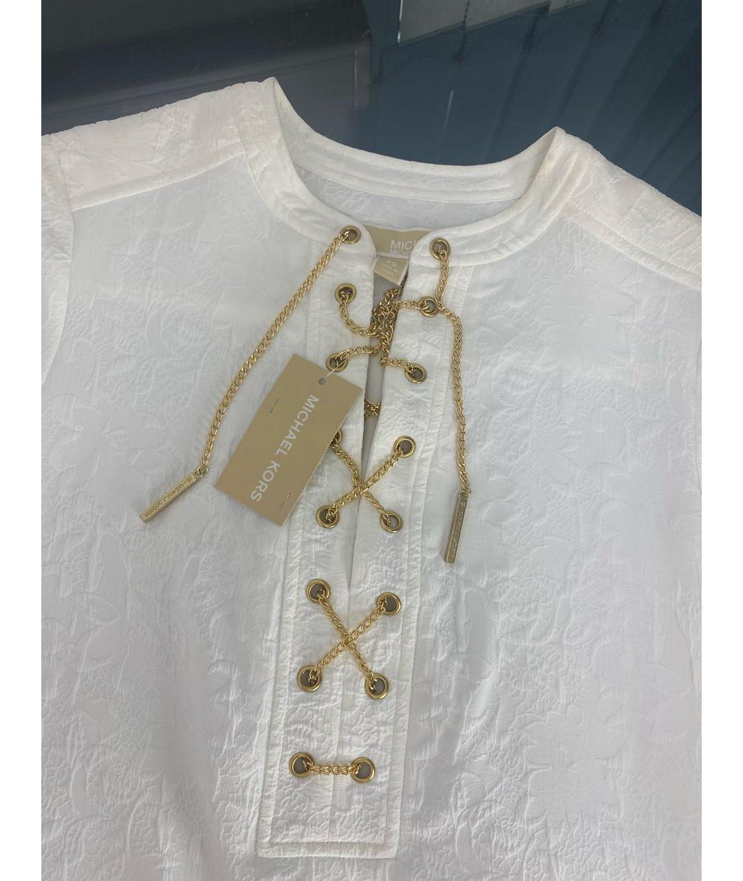 MICHAEL MICHAEL KORS Белое полиэстеровое повседневное платье, фото 3