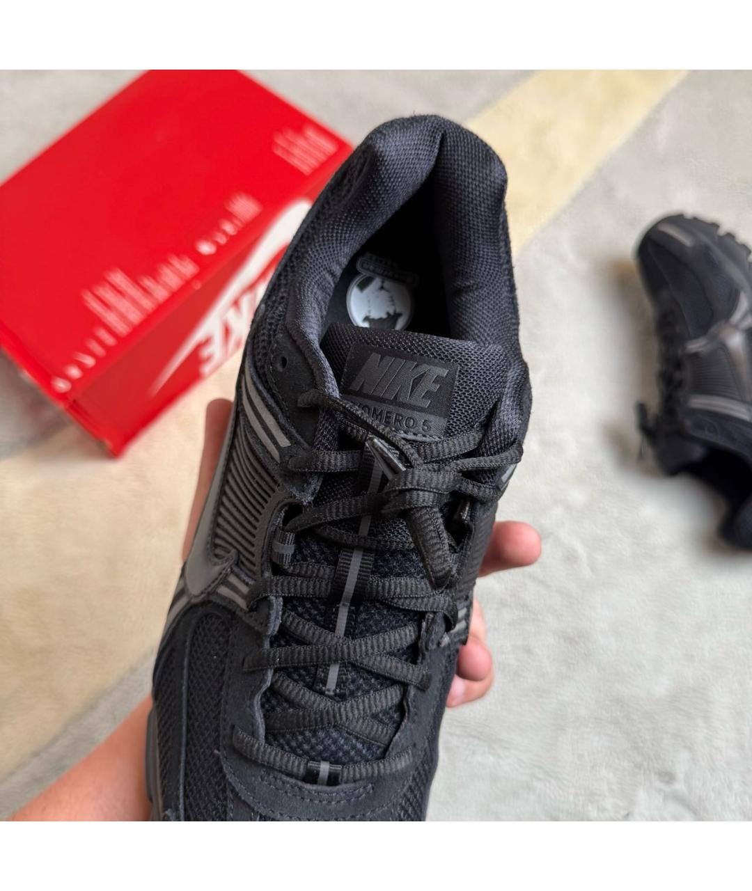 NIKE Черные текстильные низкие кроссовки / кеды, фото 7