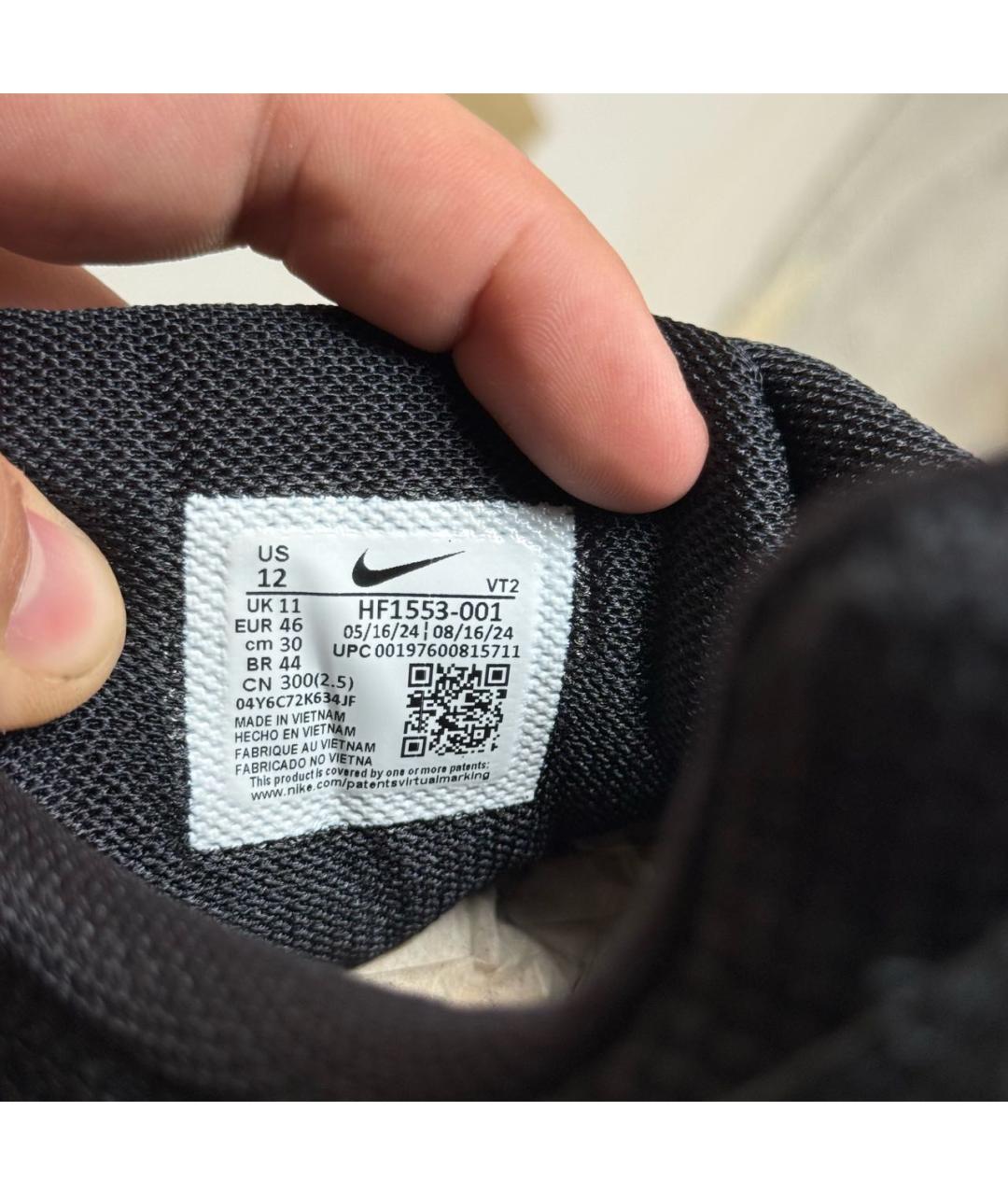 NIKE Черные текстильные низкие кроссовки / кеды, фото 8