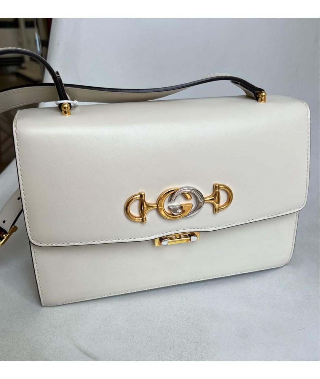 GUCCI Бежевая кожаная сумка через плечо, фото 2