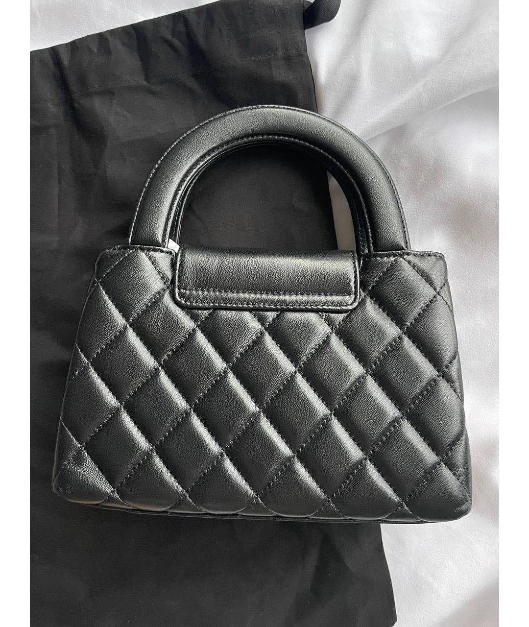 CHANEL Черная кожаная сумка с короткими ручками, фото 2