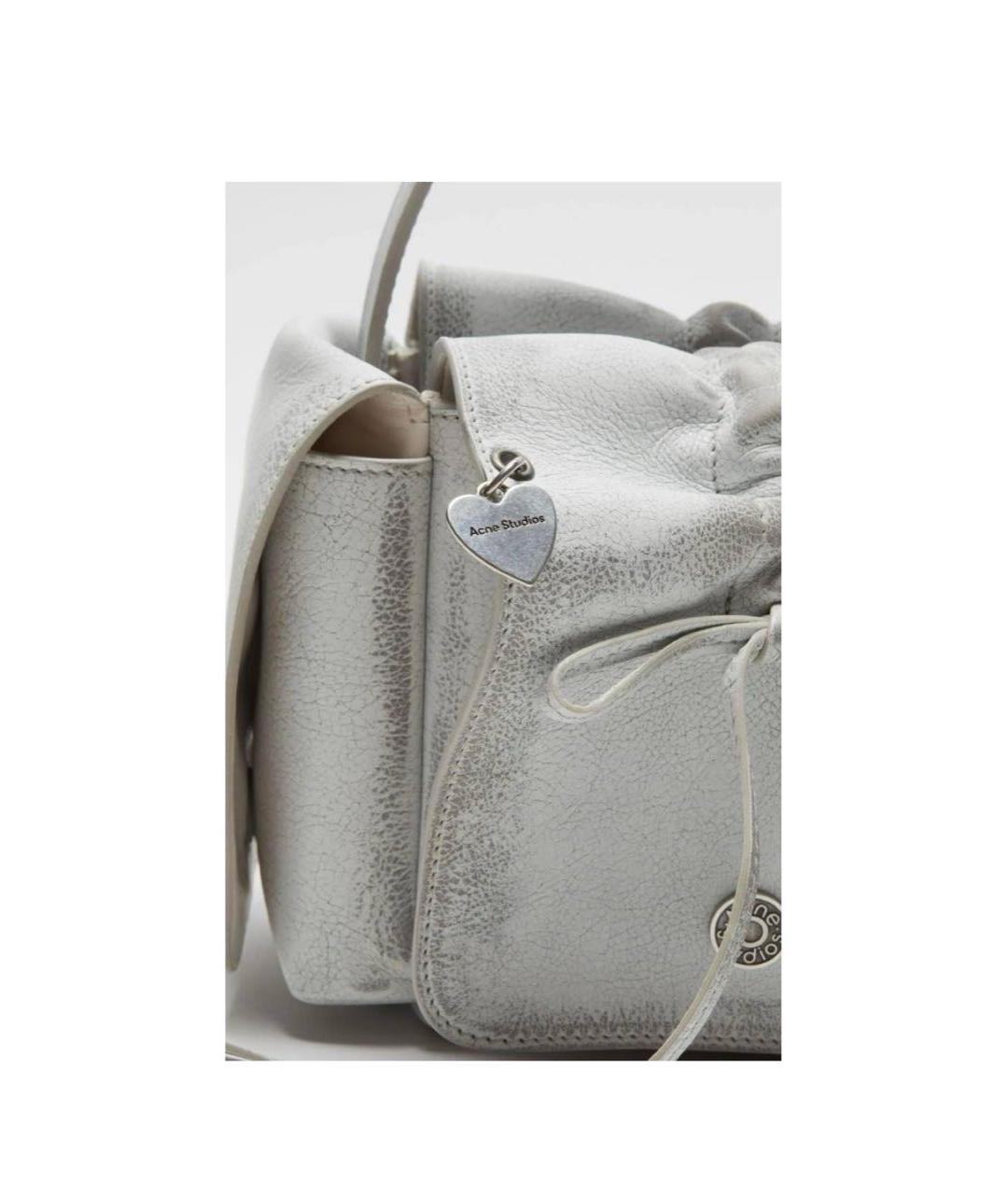 ACNE STUDIOS Серая кожаная сумка через плечо, фото 4