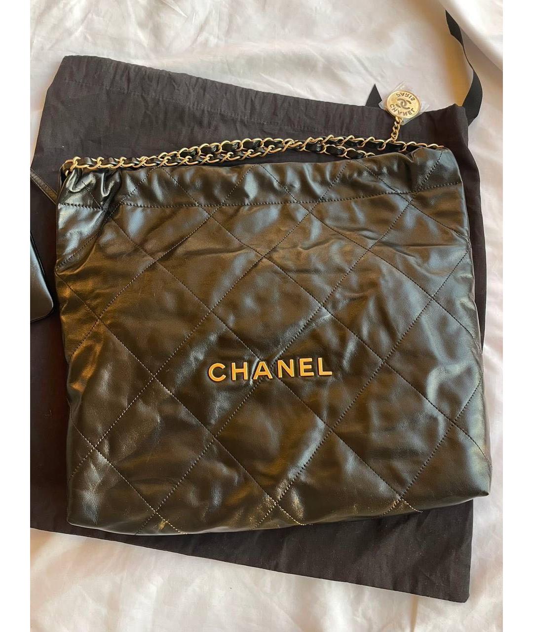 CHANEL Черная кожаная сумка тоут, фото 3
