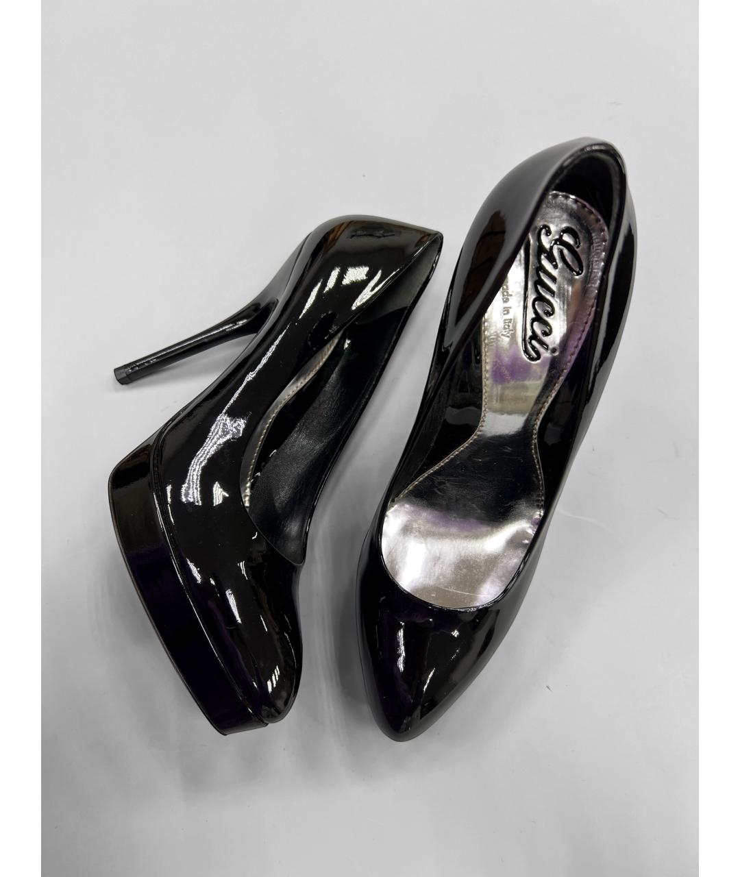 GUCCI Черные туфли из лакированной кожи, фото 2