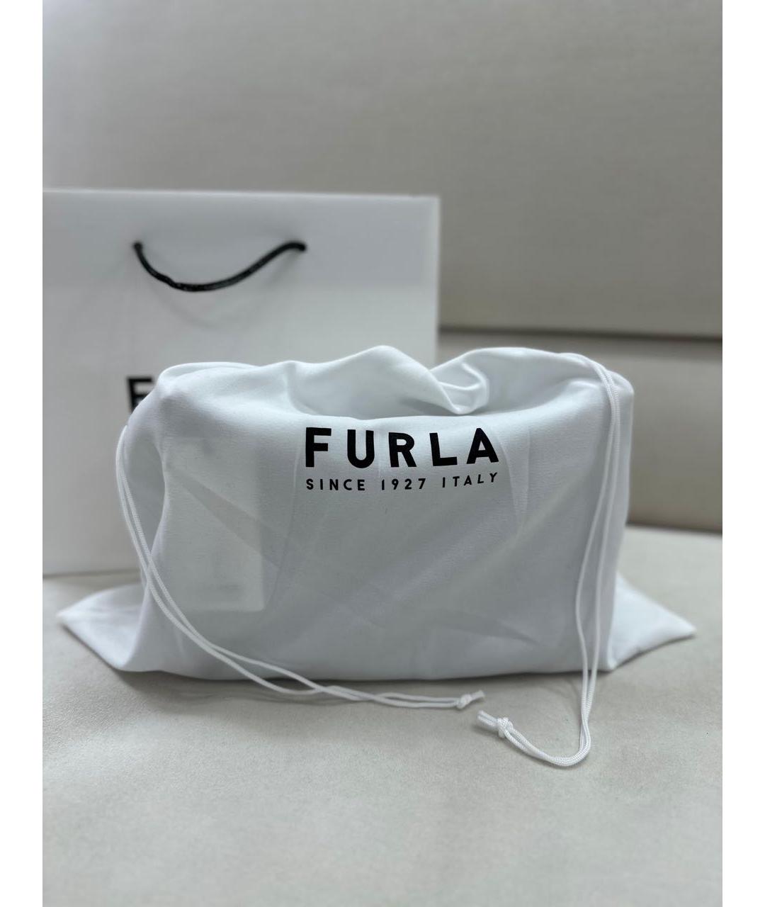 FURLA Бежевая кожаная сумка через плечо, фото 5
