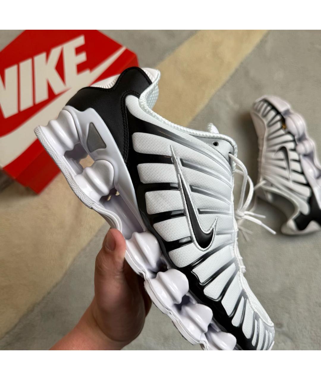NIKE Белые текстильные низкие кроссовки / кеды, фото 5