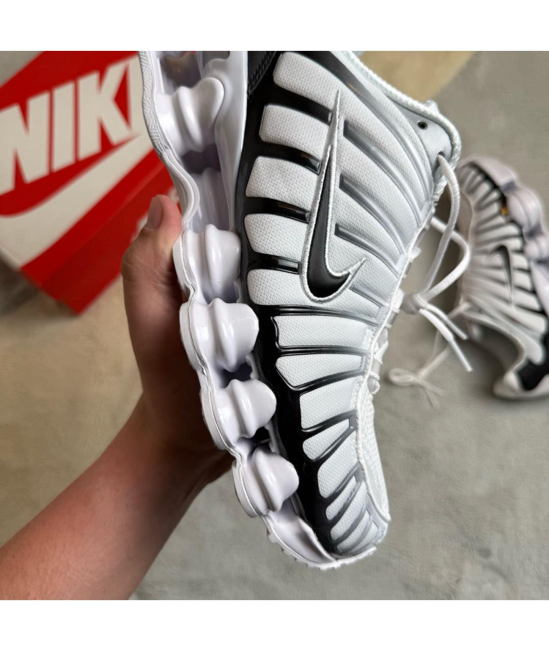 NIKE Белые текстильные низкие кроссовки / кеды, фото 6