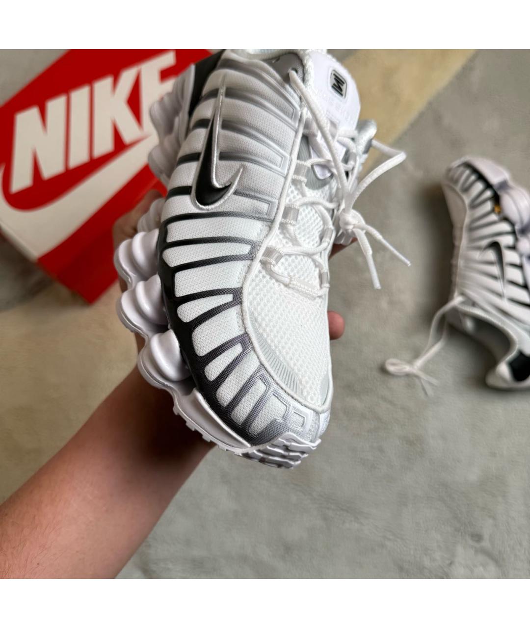 NIKE Белые текстильные низкие кроссовки / кеды, фото 7