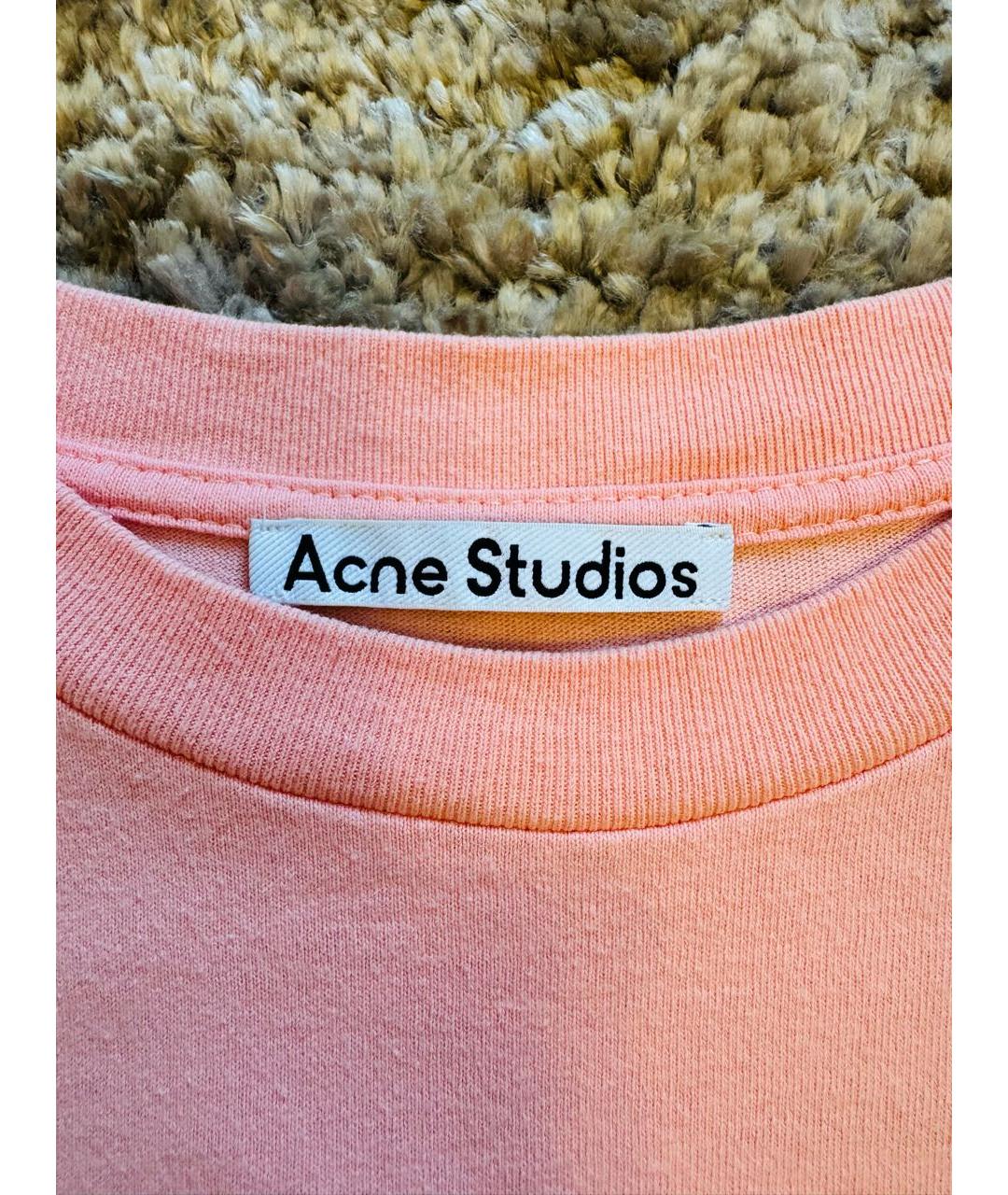 ACNE STUDIOS Коралловая хлопковая футболка, фото 2
