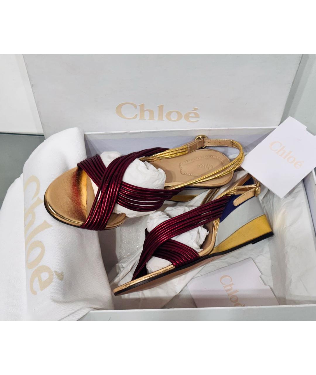 CHLOE Мульти кожаные босоножки, фото 7