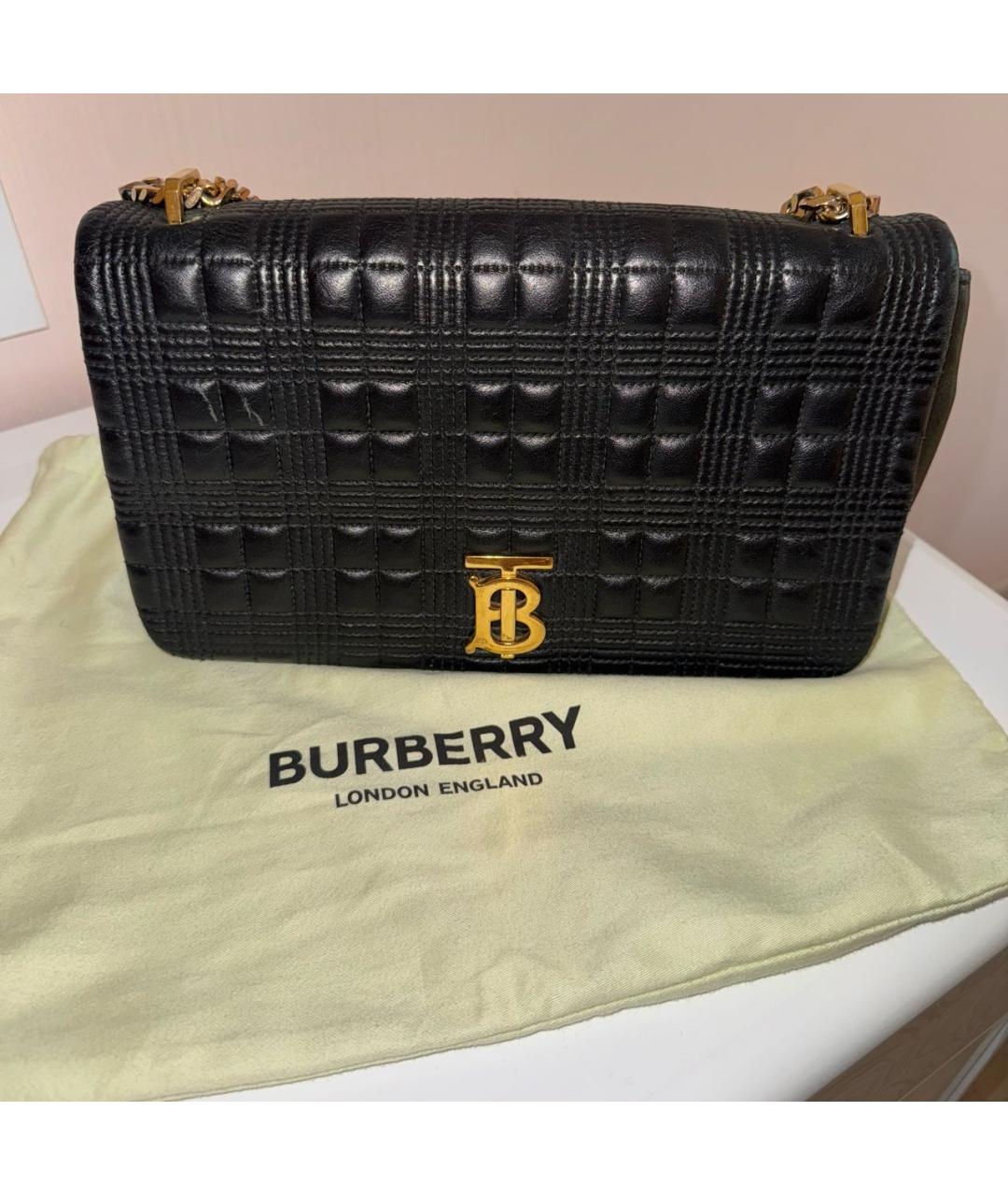 BURBERRY Черная кожаная сумка через плечо, фото 7