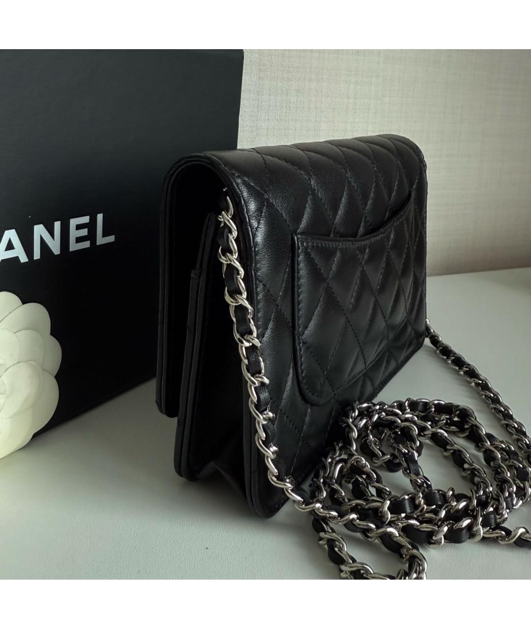 CHANEL Черная кожаная сумка через плечо, фото 6