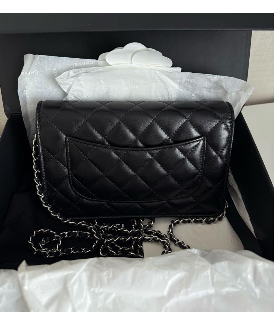 CHANEL Черная кожаная сумка через плечо, фото 3