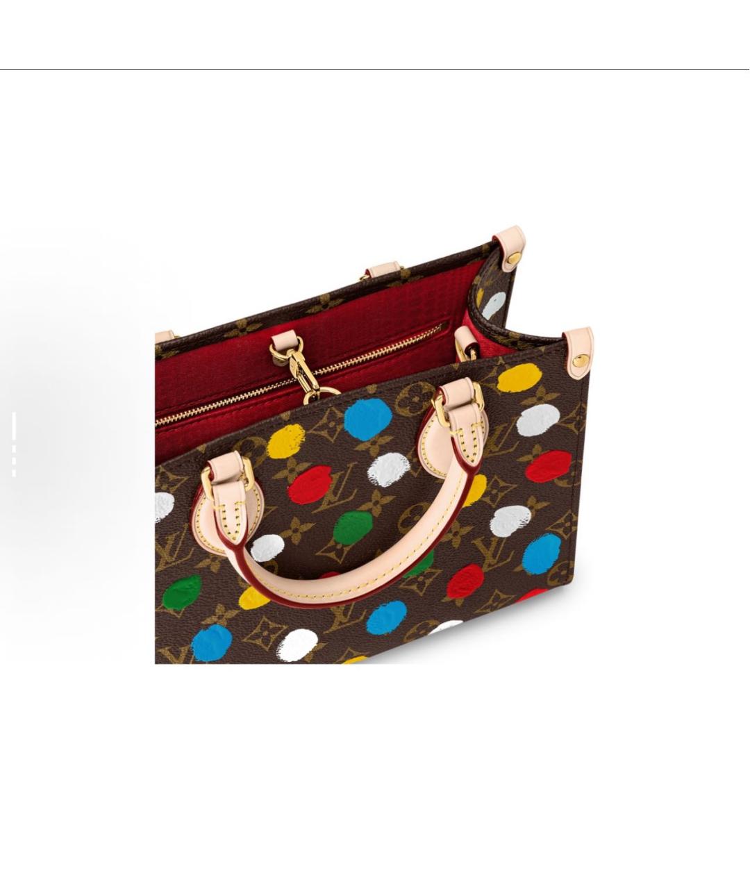 LOUIS VUITTON Коричневая кожаная сумка с короткими ручками, фото 7