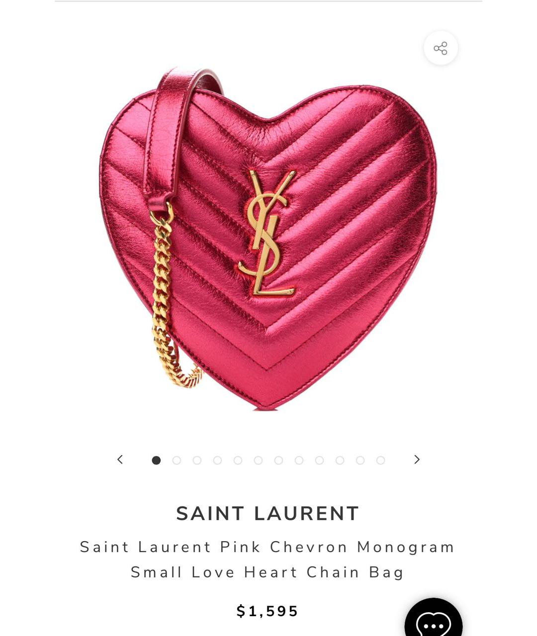 SAINT LAURENT Фуксия кожаная сумка через плечо, фото 5