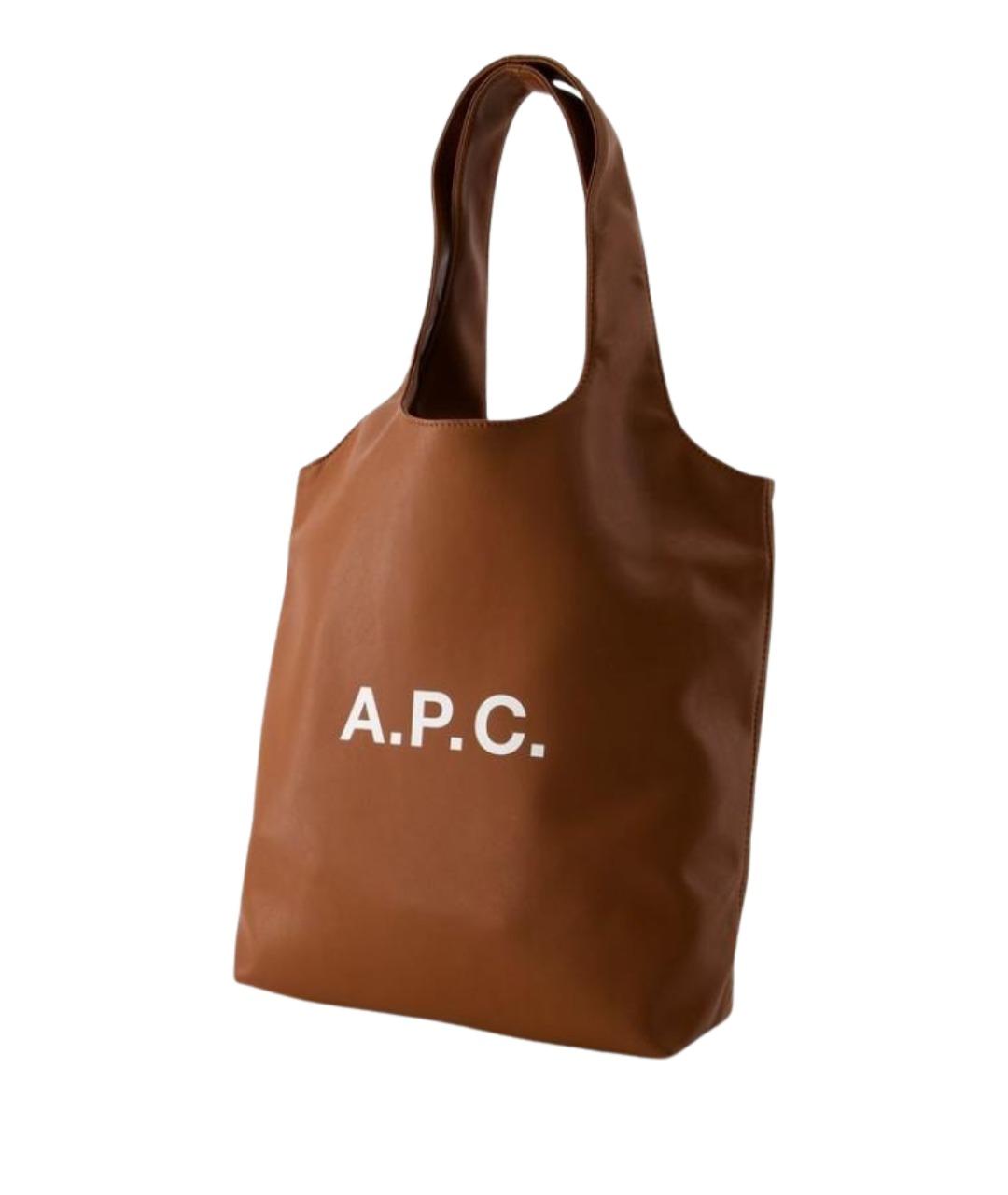 A.P.C. Коричневая сумка тоут, фото 2