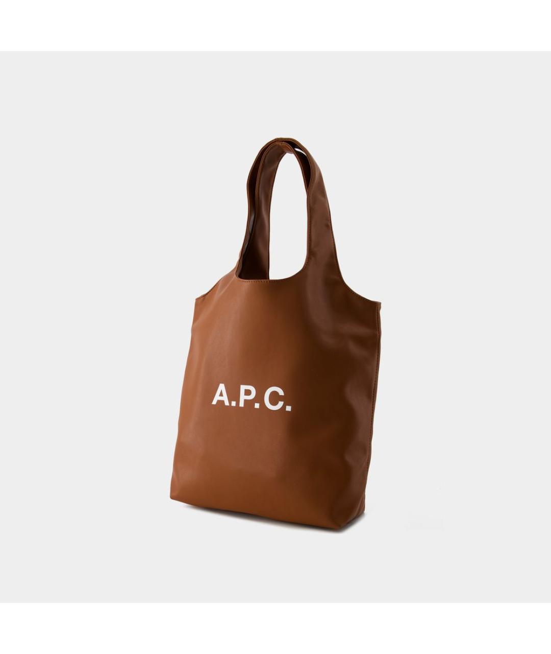 A.P.C. Коричневая сумка тоут из искусственной кожи, фото 2