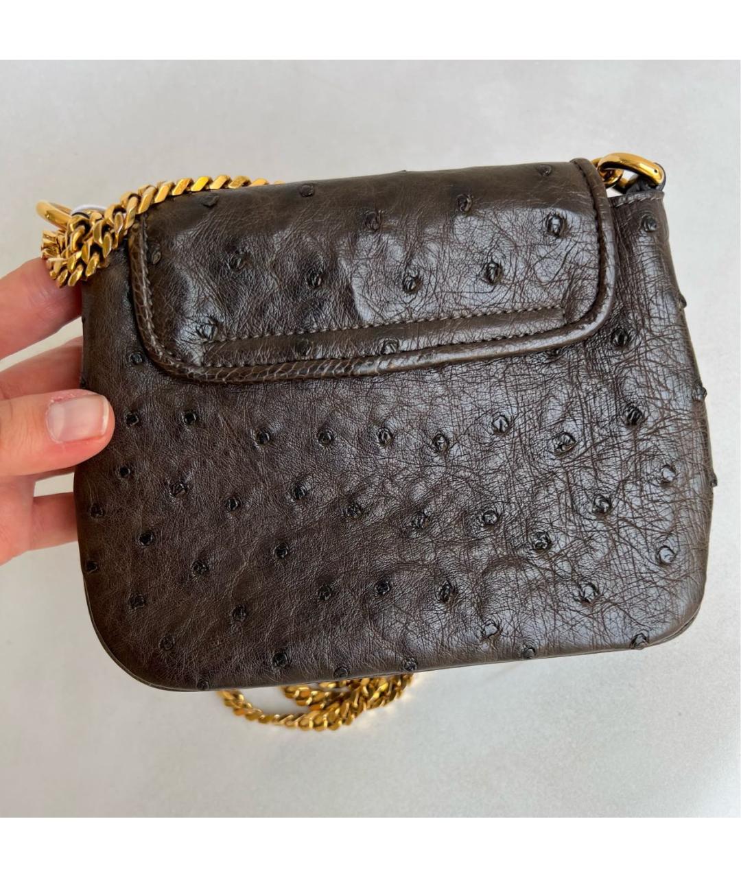 GUCCI Коричневая сумка через плечо из экзотической кожи, фото 2