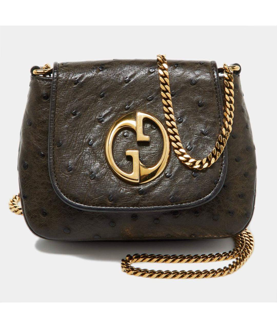 GUCCI Коричневая сумка через плечо из экзотической кожи, фото 7