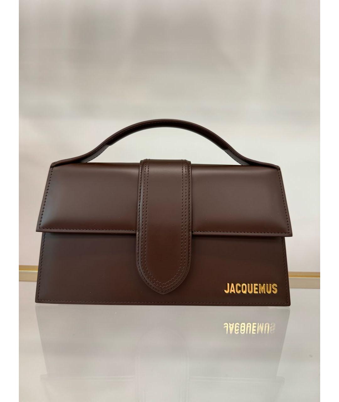 JACQUEMUS Коричневая кожаная сумка тоут, фото 6