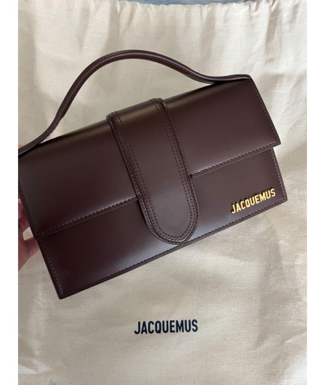 JACQUEMUS Коричневая кожаная сумка тоут, фото 5