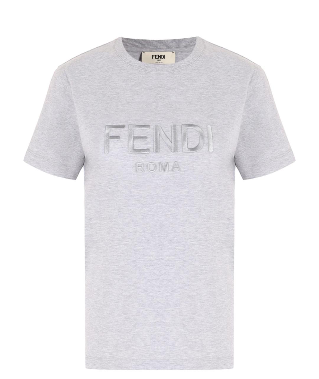 FENDI Серая хлопковая футболка, фото 1