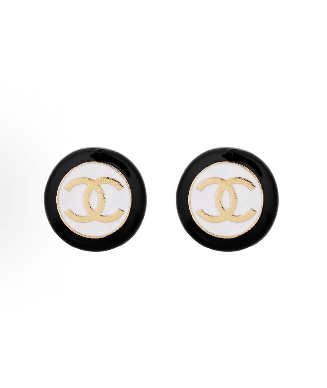 CHANEL Черные металлические серьги, фото 1