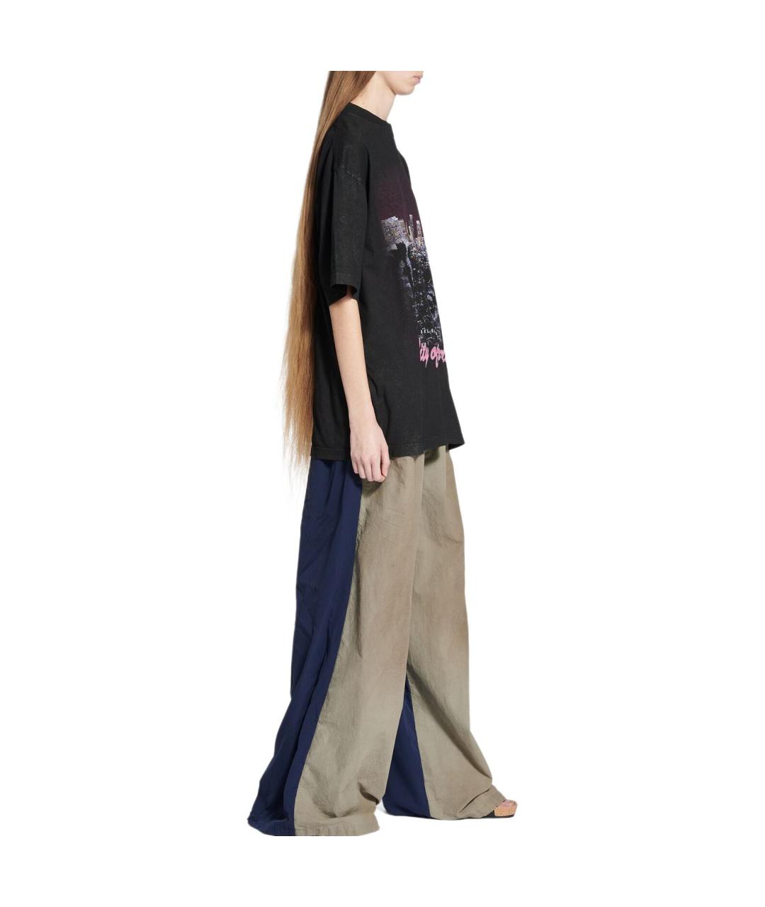 BALENCIAGA Черная хлопковая футболка, фото 6