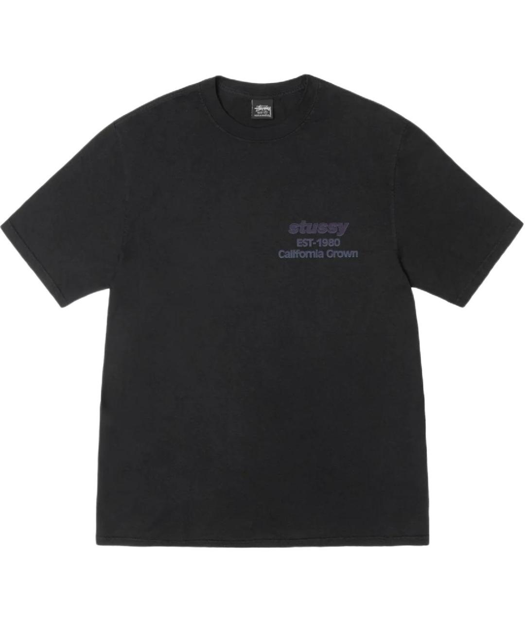 STUSSY Черная хлопковая футболка, фото 1