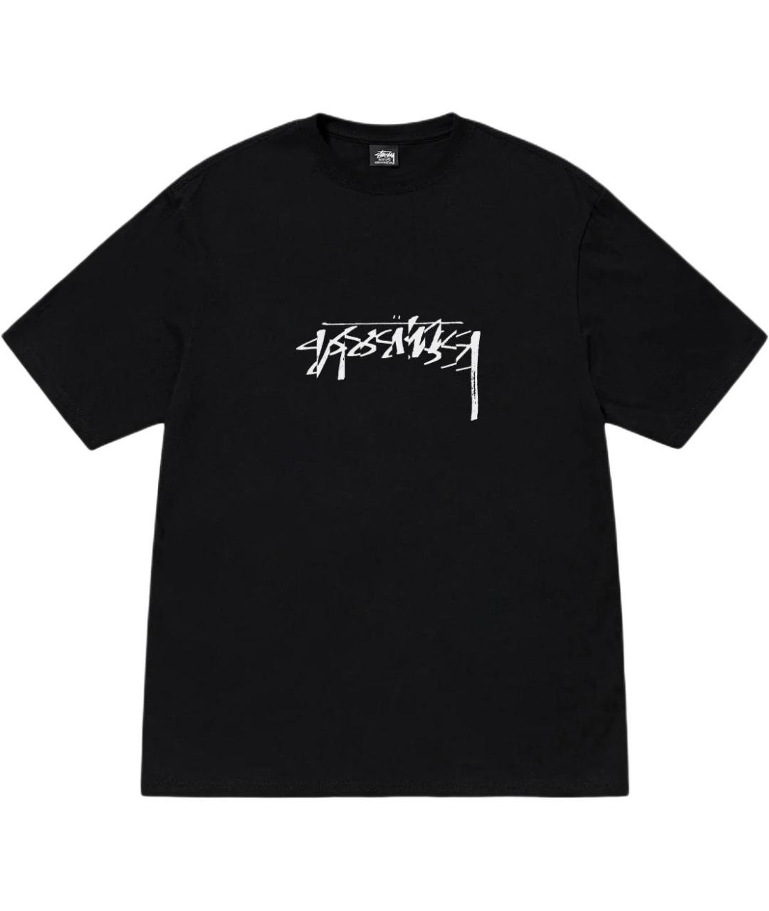 STUSSY Черная хлопковая футболка, фото 1