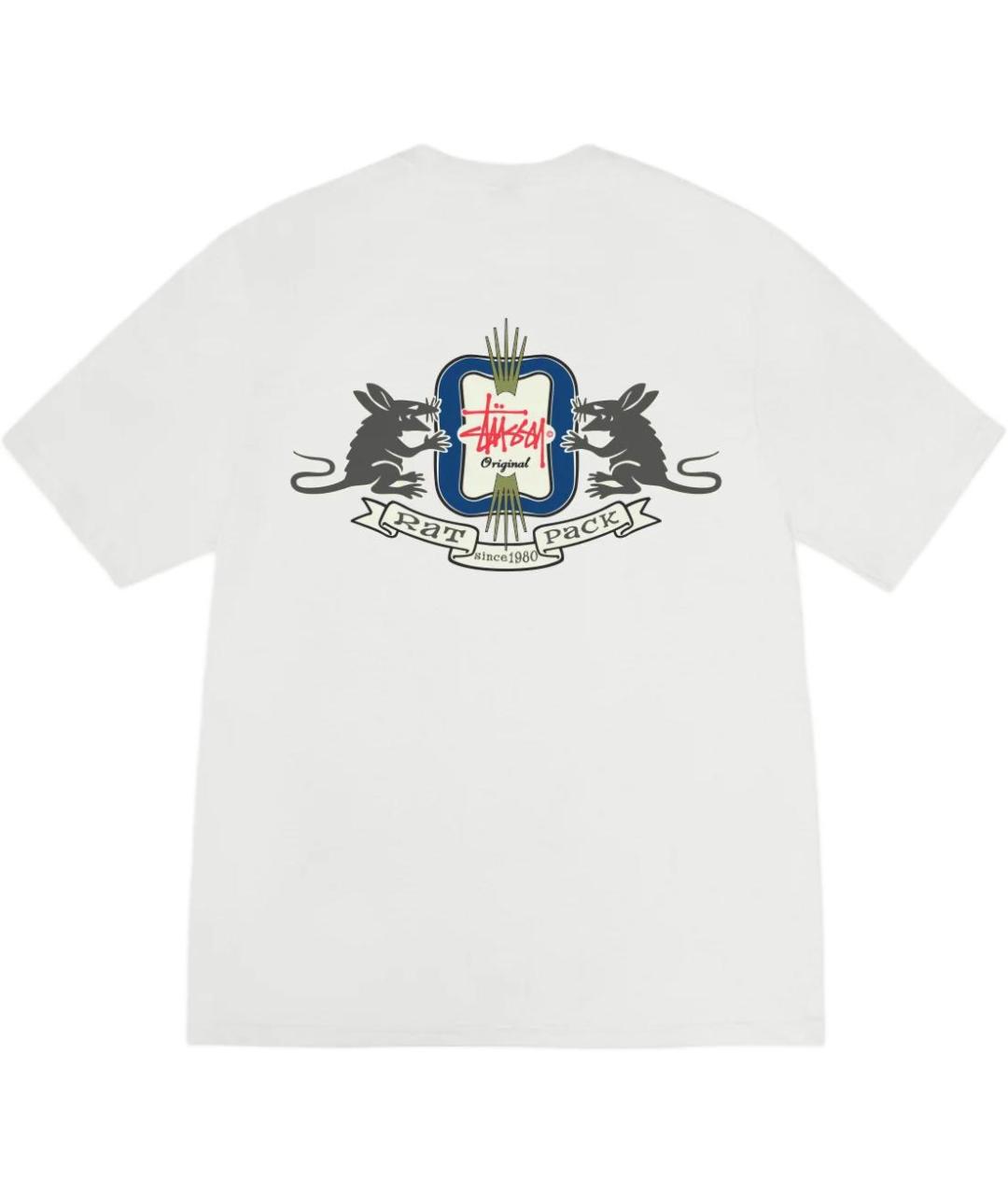 STUSSY Белая футболка, фото 2