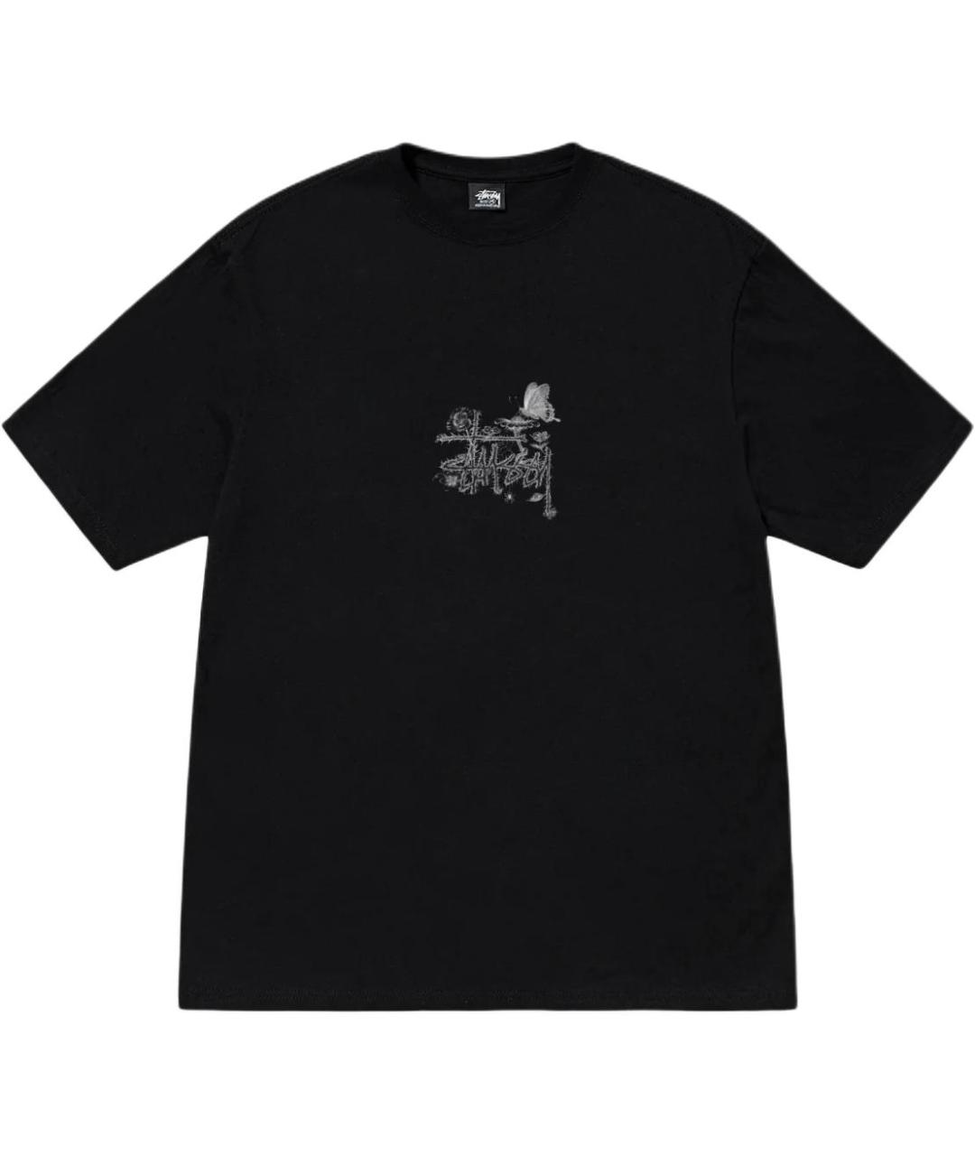 STUSSY Черная хлопковая футболка, фото 1