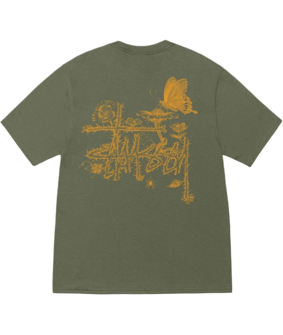 STUSSY Зеленая хлопковая футболка, фото 2