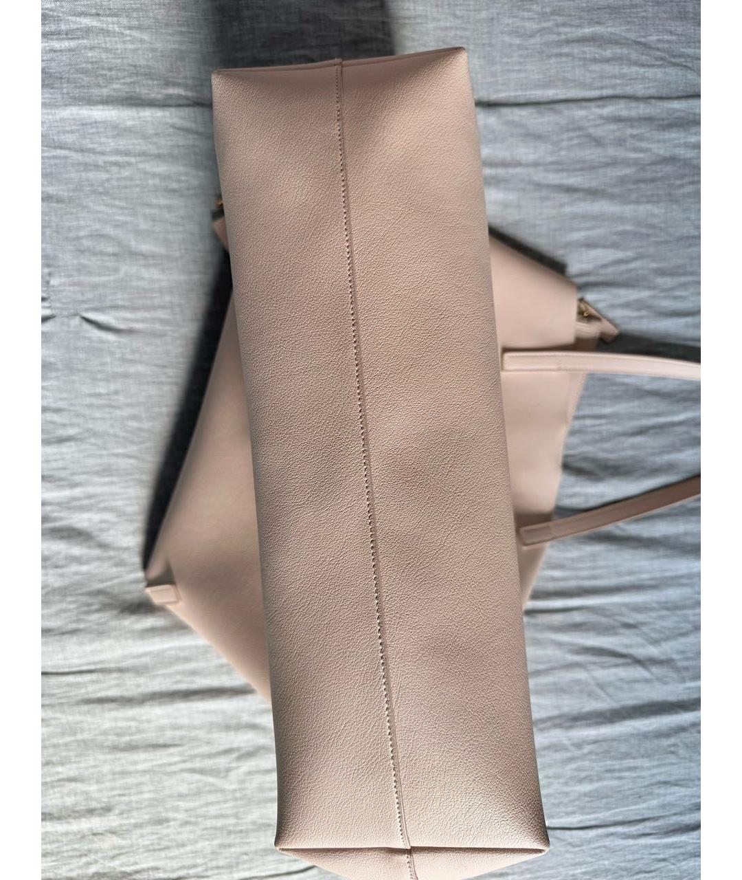 SAINT LAURENT Розовая кожаная сумка тоут, фото 5