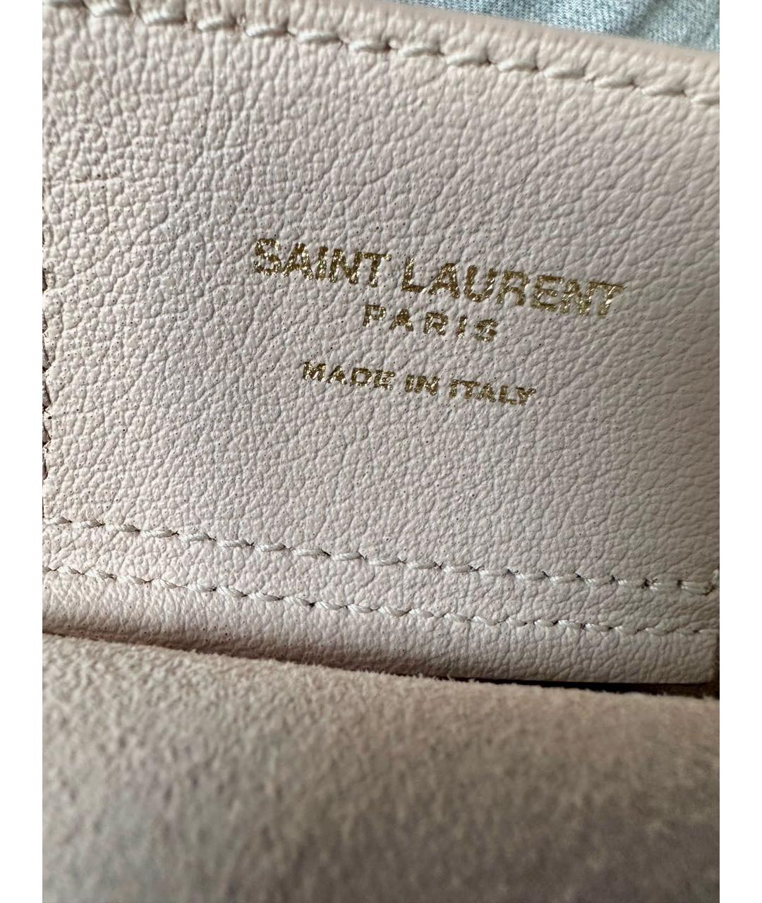 SAINT LAURENT Розовая кожаная сумка тоут, фото 6