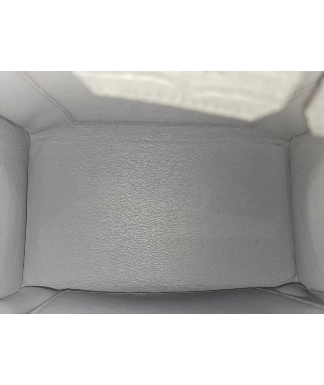 HERMES Серая сумка с короткими ручками из экзотической кожи, фото 8