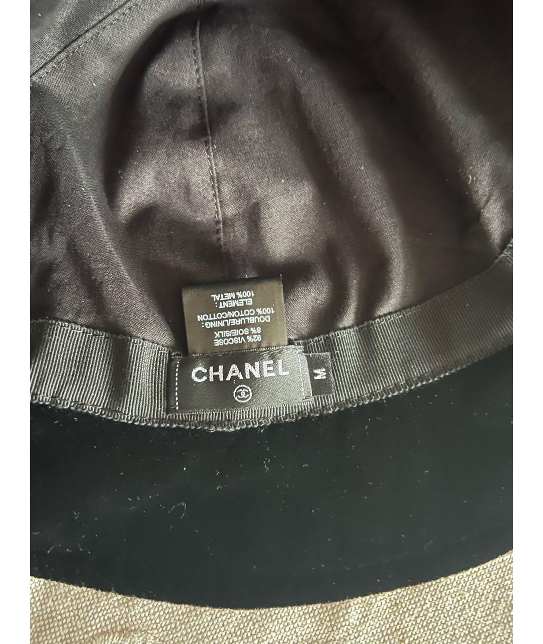 CHANEL Черная бархатная панама, фото 3